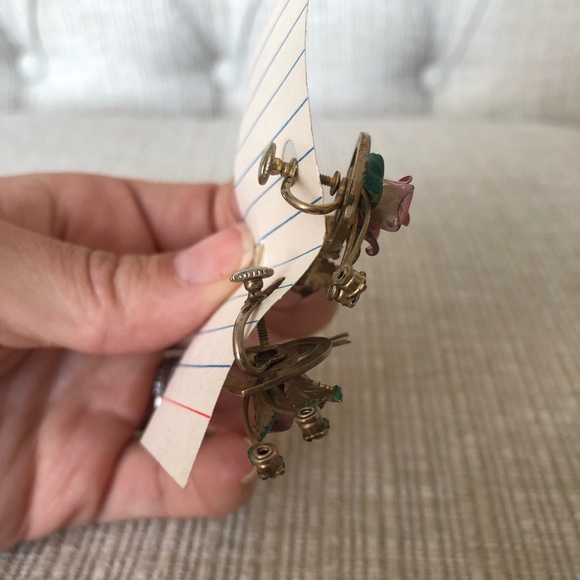 Vintage Rose Brooch & Earring Set - Picture 3 of 3